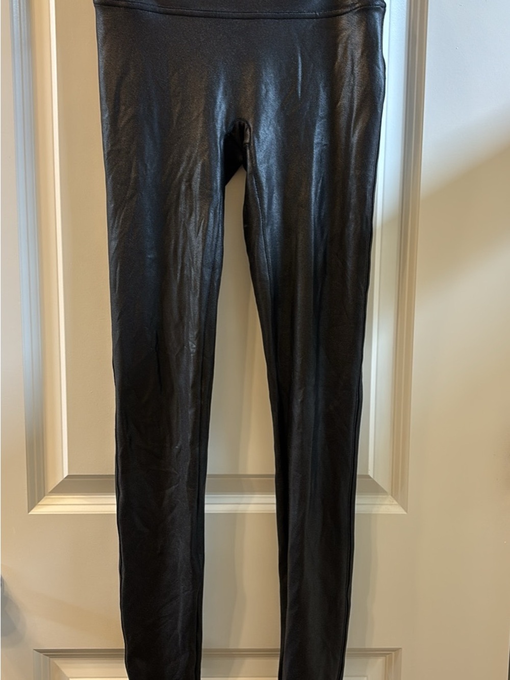SPANX Black Faux Leather-Look Leggings